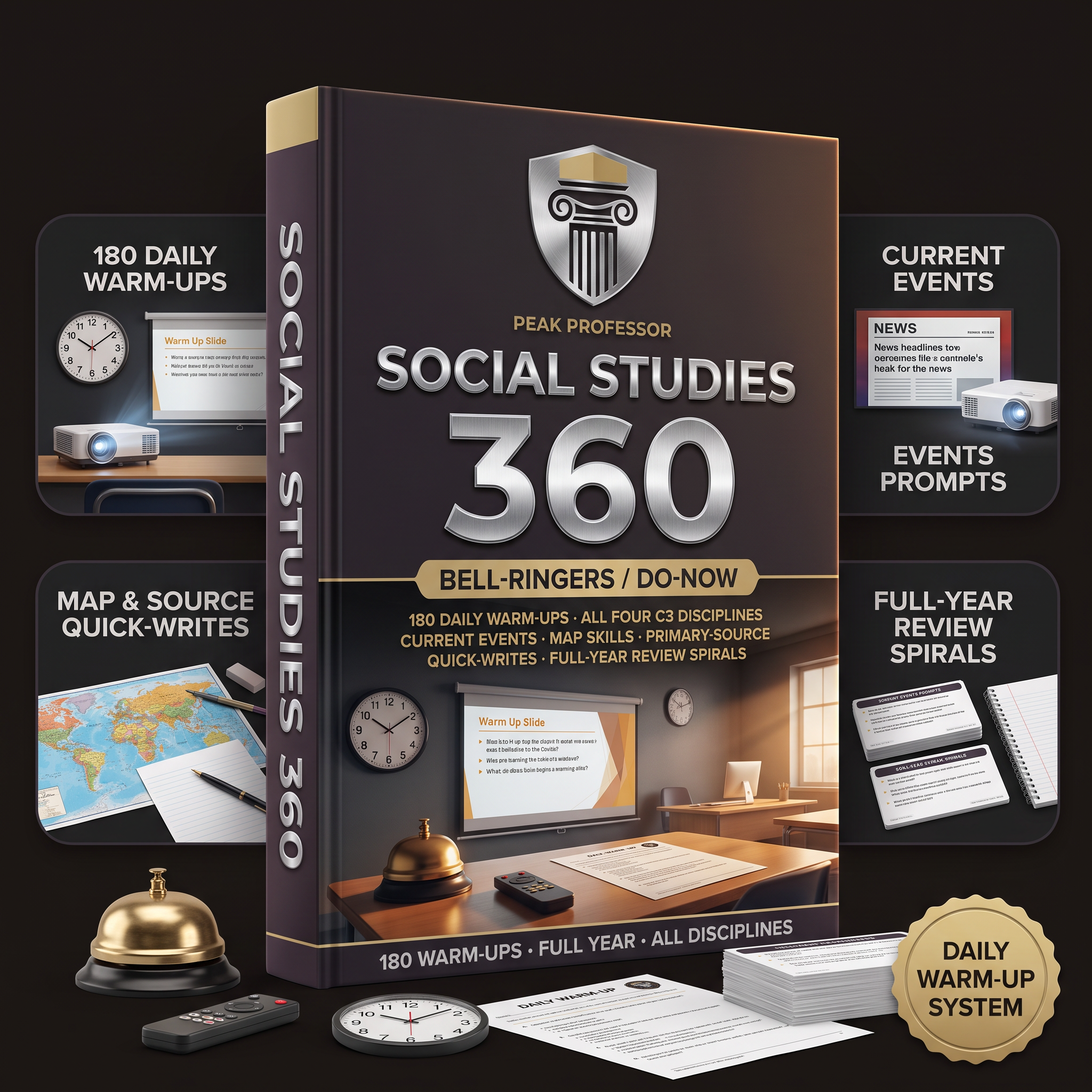 Social Studies 360 — Bell-Ringers / Do-Now Full Year product mockup
